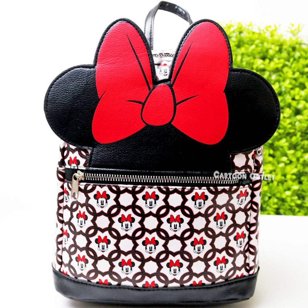 Minnie Mouse Backpack Purse 10" Faux Leather Disney Lady Carry All Travel Bag